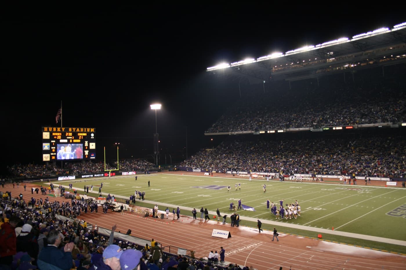 Husky Stadium at halftime of the 100th Apple Cup, Seattle, November 24, 2007