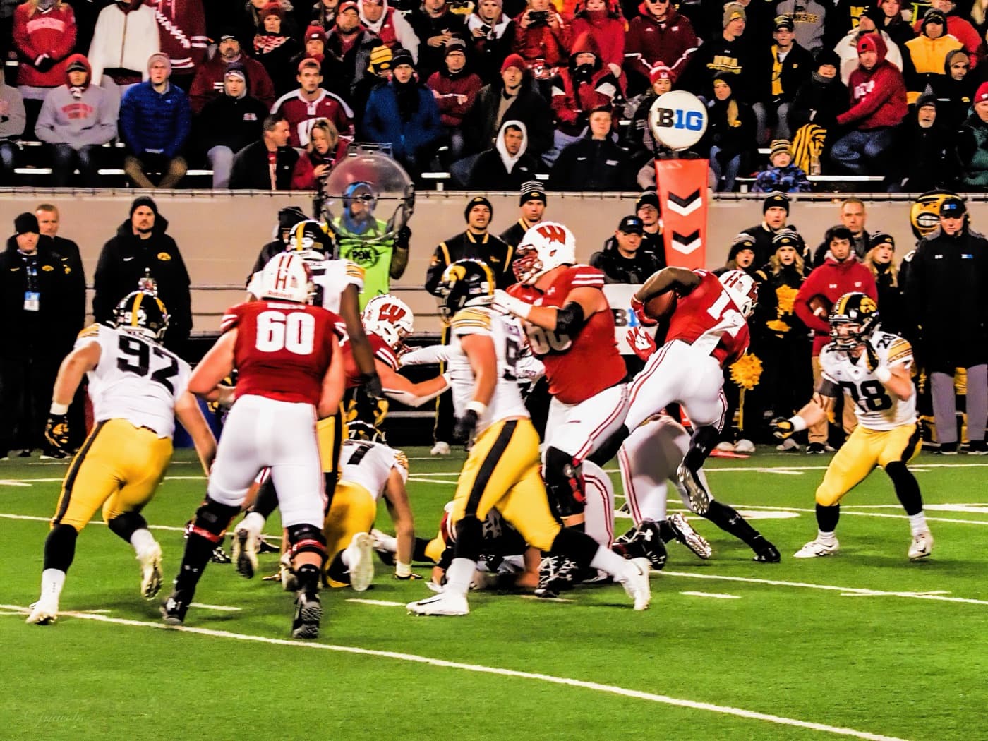 Game action from Iowa at Wisconsin, November 9, 2019, at Camp Randall Stadium
