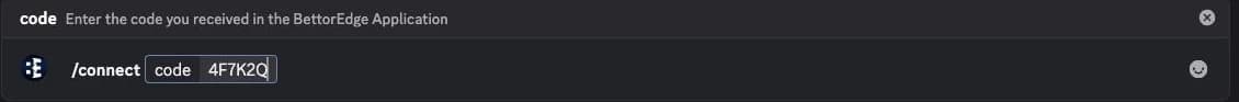 In Discord, run /connect and paste the code