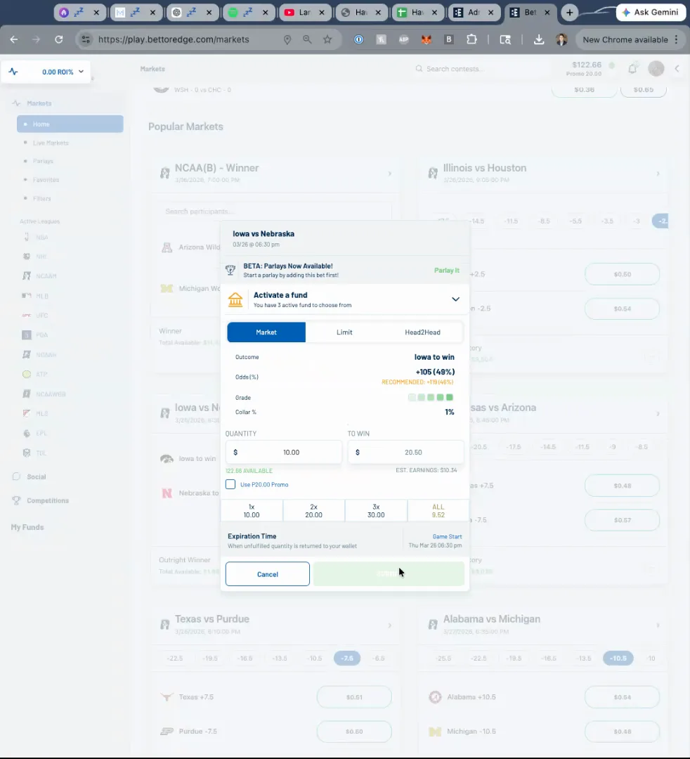 Review the market order details before you submit