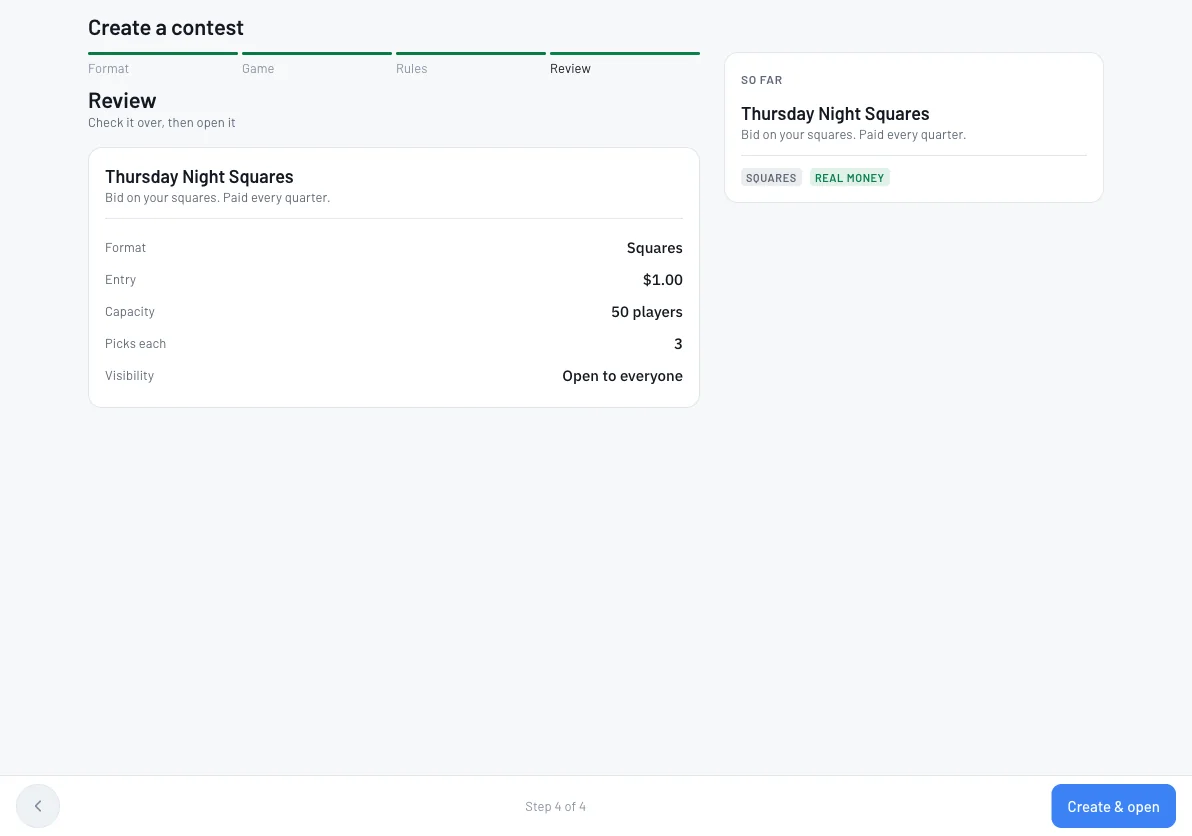 Add an invite code, review and open