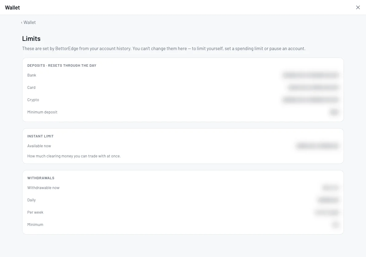 Check your withdrawal limits
