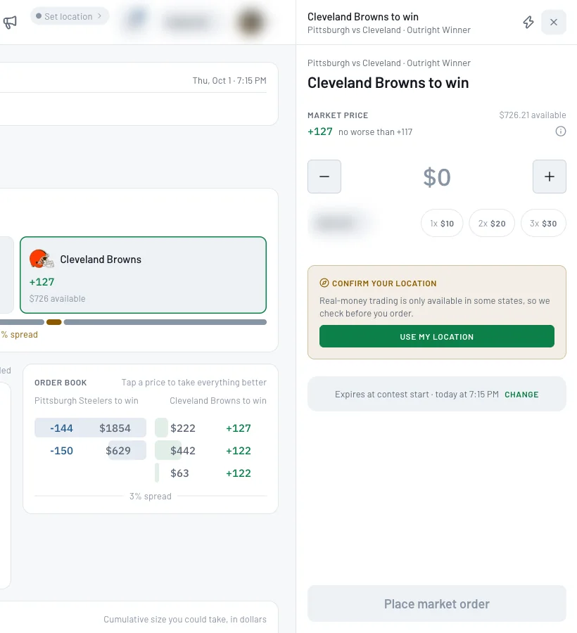 A market order takes the best price on the board now