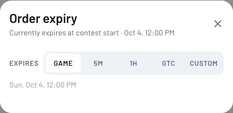 Check when the order expires