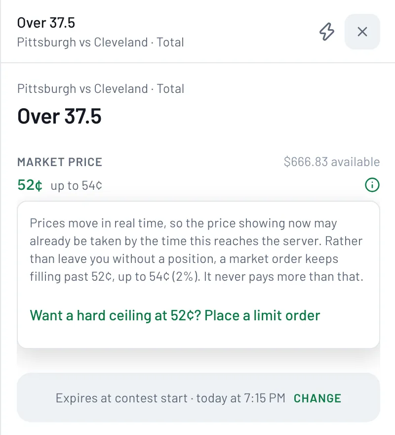 Know what a market order will pay