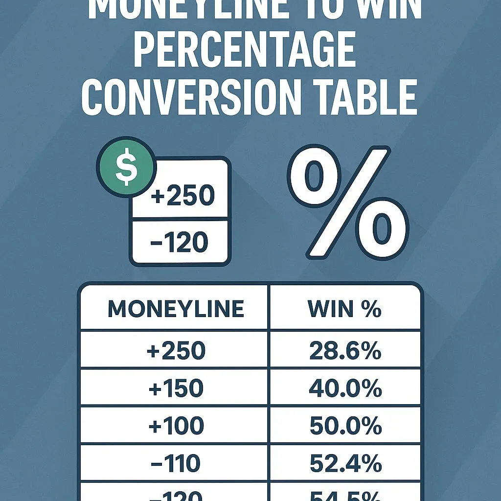 Money Line to Win Percentage Conversion Table | BettorEdge